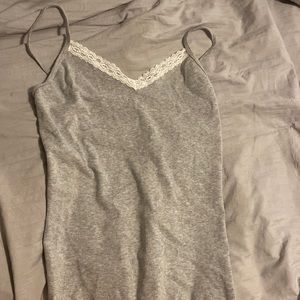 Grey laced tank top